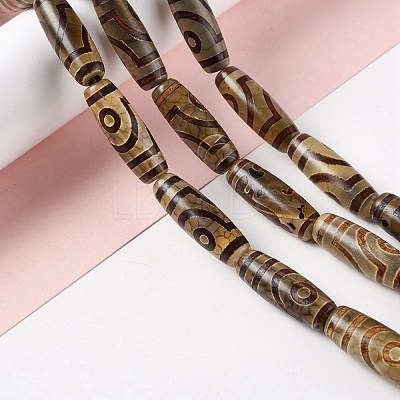 Tibetan Style dZi Beads Strands G-A024-01J-1