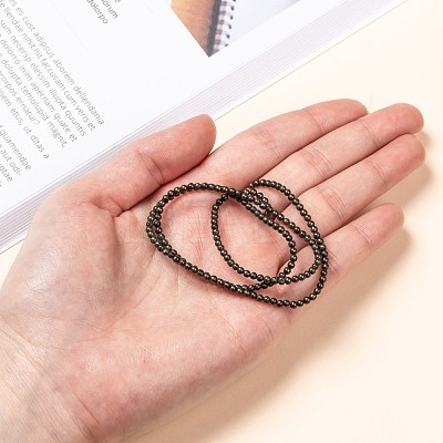 Natural Pyrite Beads Strands G-L031-2mm-01-1