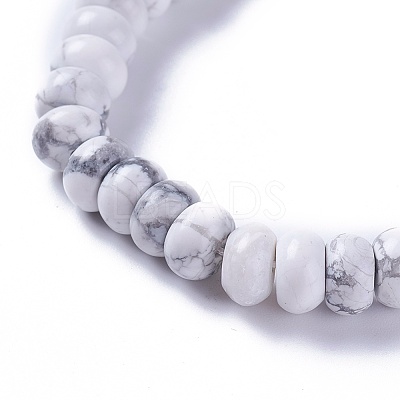 Adjustable Natural Howlite Braided Bead Bracelets BJEW-F369-A08-1