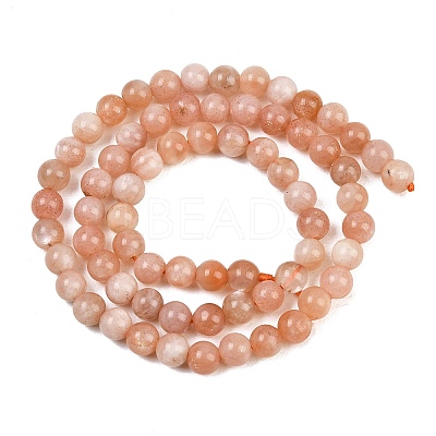 Round Natural Multi-Moonstone Beads Strands G-I176-09-6mm-1