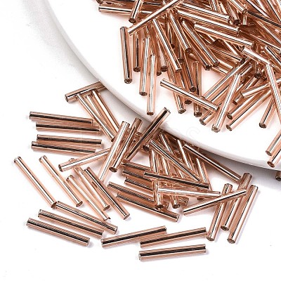 Electroplate Glass Bugle Beads SEED-S043-02C-03-1