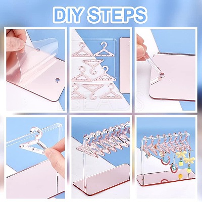 2 Sets Acrylic Earring Display Stands EDIS-PH0001-91-WH-1