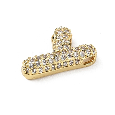 Brass Micro Pave Cubic Zirconia Pendants KK-A300-02G-Y-1