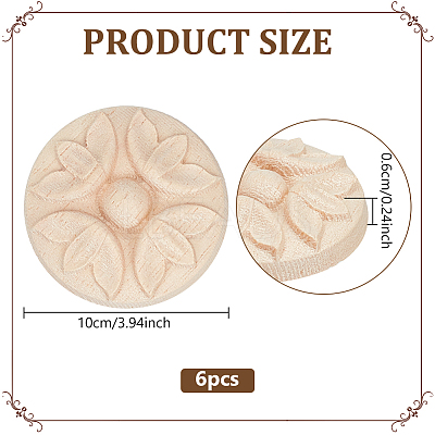 20Pcs Carved Wooden Display Decorations AJEW-ME0002-57-1