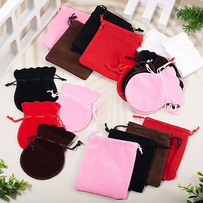 24Pcs 8 Styles Gourd & Rectangle Velvet Drawstring Packing Bags TP-TA0001-07A-1