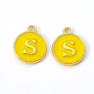 Golden Plated Alloy Enamel Charms X-ENAM-S118-09S-1