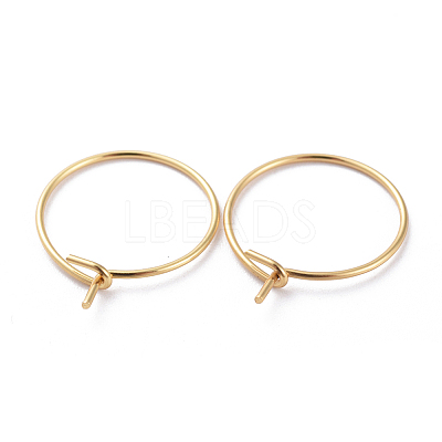 316 Surgical Stainless Steel Hoop Earring Findings STAS-J025-01G-G02-1