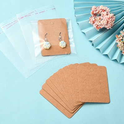 50Pcs Rectangle Blank Paper Earring Display Cards EDIS-YW0001-02-1