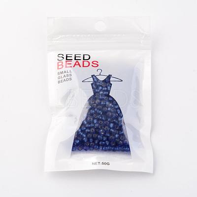 6/0 Round Silver Lined Round Hole Glass Seed Beads X-SEED-A005-4mm-26-1