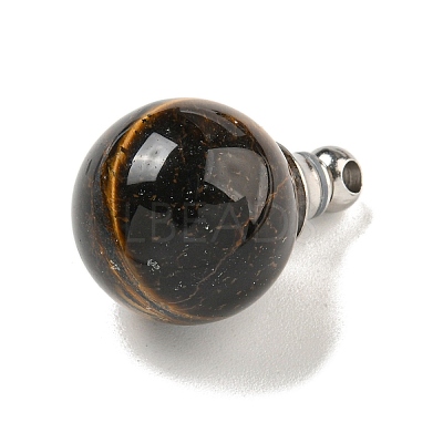 Natural Tiger Eye Perfume Bottle Pendants G-K338-22P-07-1