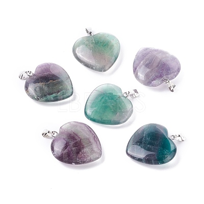 Natural Fluorite Pendants G-G956-B32-FF-1