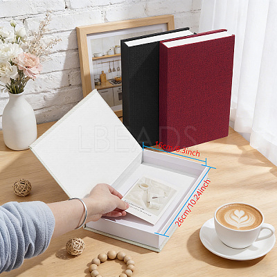 3Pcs 3 Colors Book Shaped Linen Magnetic Storage Boxes CON-GW0001-04-1