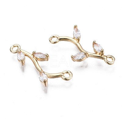 Brass Micro Pave Cubic Zirconia Links Connectors X-KK-S359-156A-RS-1