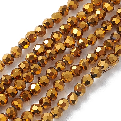 Electroplate Glass Beads Strands EGLA-K015-10D-1