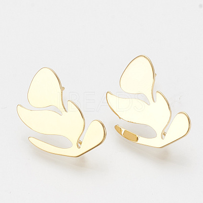 Brass Stud Earring Findings KK-T027-64G-1