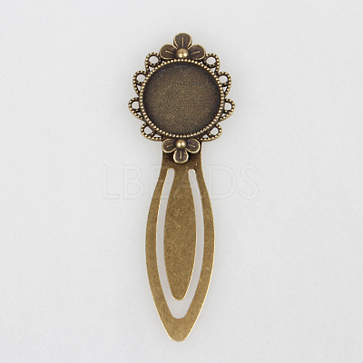 Iron Bookmark Cabochon Settings PALLOY-N0084-25AB-NF-1