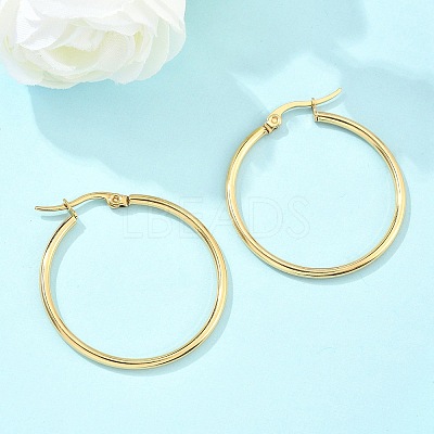 Ion Plating(IP) 304 Stainless Steel Hoop Earrings EJEW-N0016-11G-E-1