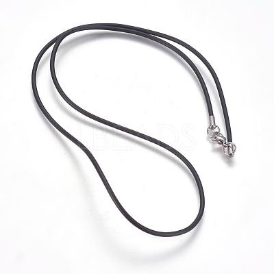 Rubber Cord Necklaces Making MAK-L023-01D-1