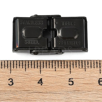 Ion Plating(IP) 201 Stainless Steel Watch Band Clasps X-STAS-C006-1-02B-01-1