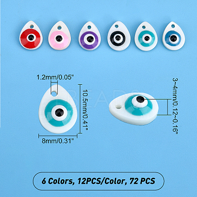 72Pcs 6 Colors Natural Freshwater Shell Charms SHEL-FH0001-15-1
