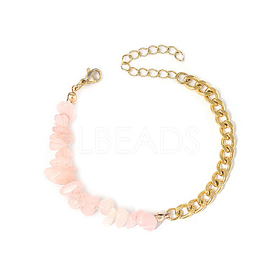 Natural Rose Quartz Beaded Bracelets PW-WG30470-01-1