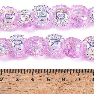 Electroplate Baking Paint Transparent Glass Beads Strands GL-CBA17FF-01I-1
