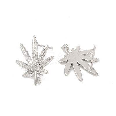 Brass Stud Earring Findings KK-Z099-04P-01-1