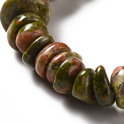 Natural Unakite Beads Strands G-G841-B13-1