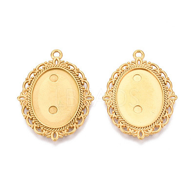 Non-Tarnish 304 Stainless Steel Pendant Cabochon Settings STAS-N114-02G-1