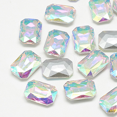 Pointed Back Glass Rhinestone Cabochons RGLA-T079-10x14mm-05-1