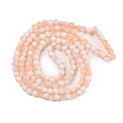 Frosted Crackle Glass Beads Strands GLAA-U001-8mm-M05-1