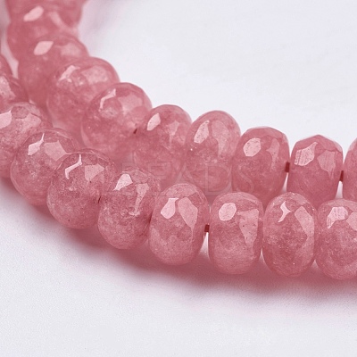 Natural White Jade Bead Strands X-G-R171-6x8mm-06-1