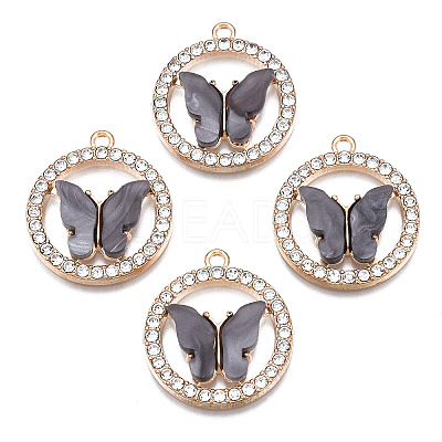 Alloy Rhinestone Pendants X1-PALLOY-S183-001A-RS-1