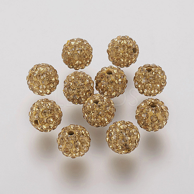 Polymer Clay Rhinestone Beads RB-K050-10mm-C27-1
