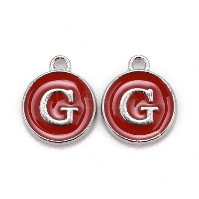 Platinum Plated Alloy Enamel Charms X-ENAM-S118-03G-P-1
