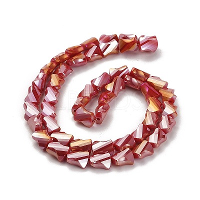 Electroplated Glass Beads Strands GLAA-G092-A-07-1