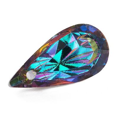 Embossed Glass Rhinestone Pendants GLAA-J101-06B-001VO-1