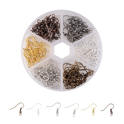 1Box 120PCS 6 Colors Iron Earring Hooks IFIN-X0018-NF-B-1