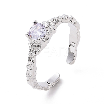 Cubic Zirconia Open Cuff Ring LS-RJEW-D119-10P-1