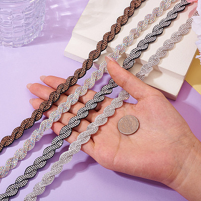 4 Yards 4 Colors Rhinestone Ribbon OCOR-TA0003-12-1