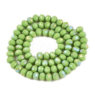 Electroplate Opaque Solid Color Glass Beads Strands EGLA-A044-P6mm-L30-1