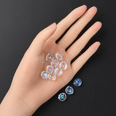 35Pcs Transparent Spray Painted Glass Beads GLAA-YW0001-72A-1