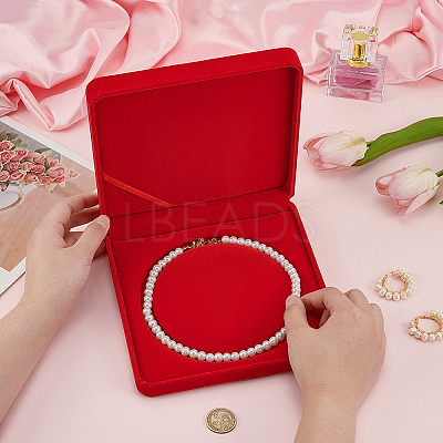 Velvet Pearl Necklace Storage Gift Boxes CON-WH0086-128A-1