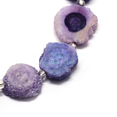 Natural Druzy Quartz Crystal Beads Strands G-F582-A02-1