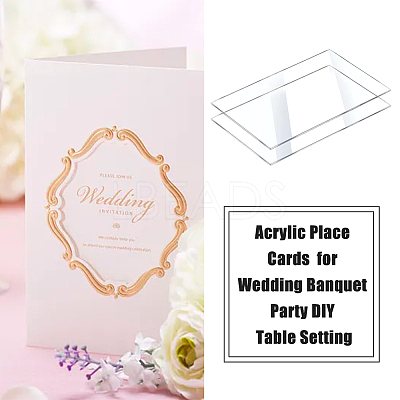 120Pcs 2 Style Transparent Acrylic Blank Place Cards AJEW-DC0001-28-1