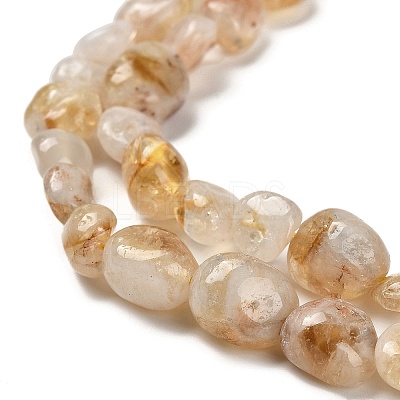 Natural Yellow Lodolite Quartz Beads Strands G-P497-01E-39B-1