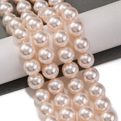 Baking Paint Pearlized Glass Pearl Round Bead Strands PEAR-H019-02D-01-1