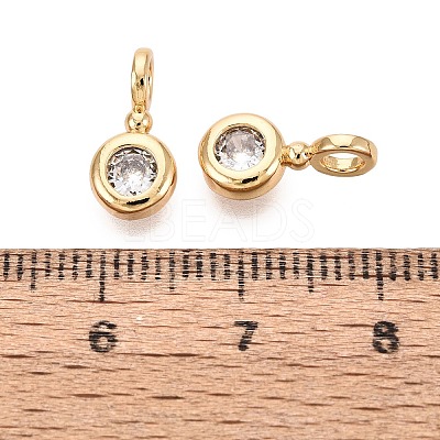 Brass Micro Pave Clear Cubic Zirconia Charms KK-N288-16G-1