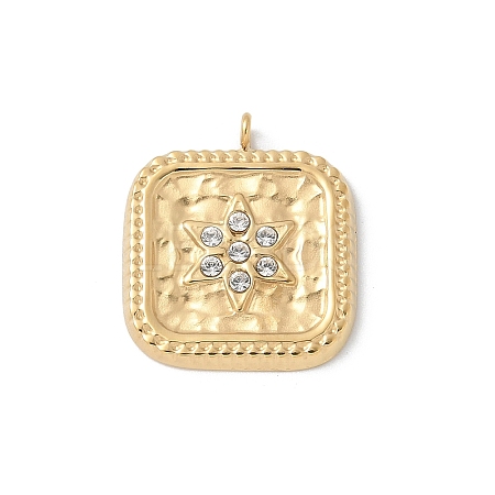 304 Stainless Steel Rhinestone Pendants STAS-Z122-55G-1