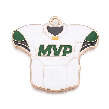 Rugby Theme Alloy Enamel Pendants ENAM-T021-08KCG-1